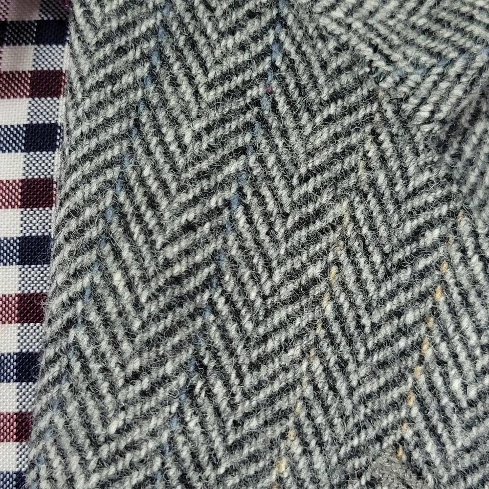 Joe Namath Men's‎ Tweed Sport Coat Blazer Two Button Gray Herringbone Wool 46L